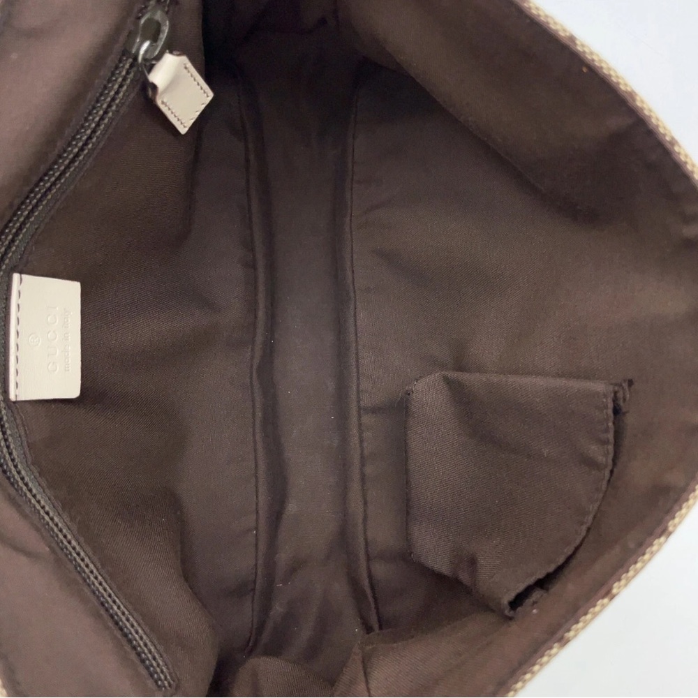 Authentic GUCCI Monogram Brown and Cream Crossbody Bag with Monogram Canvas - Picture 8 of 13
